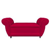 Divã Recamier Com Baú Grécia 1,55 Cm Suede Vermelho - 1