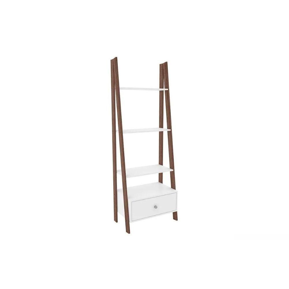Estante para Sala RT3091 c/ 3 Prateleiras Branco/Rustico - Movelbento - 1
