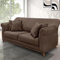 Sofá 180cm 2 Lugares Com 4 Almofadas Veludo Marrom - 5