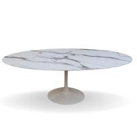 Mesa De Jantar Tulipa Saarinen Oval 2.44x1.37cm Testurizado Marmore - 1
