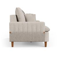 Sofá 3 Lugares 200cm Com Almofadas Veras D05 Linho Bege - 5