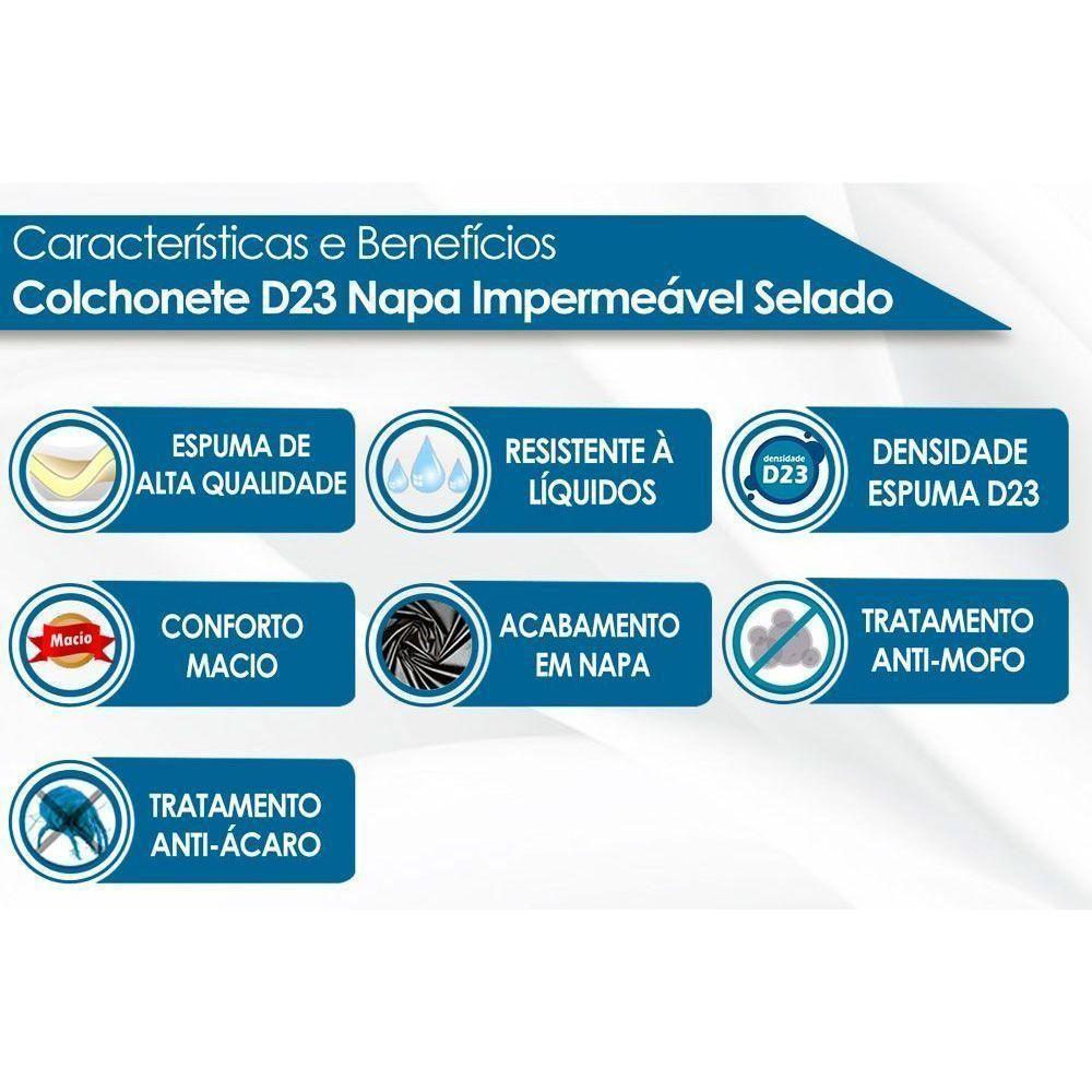 Colchonete Viúva D23 Napa Azul Impermeável Lavável (128x188x4) - Luckspuma - 2