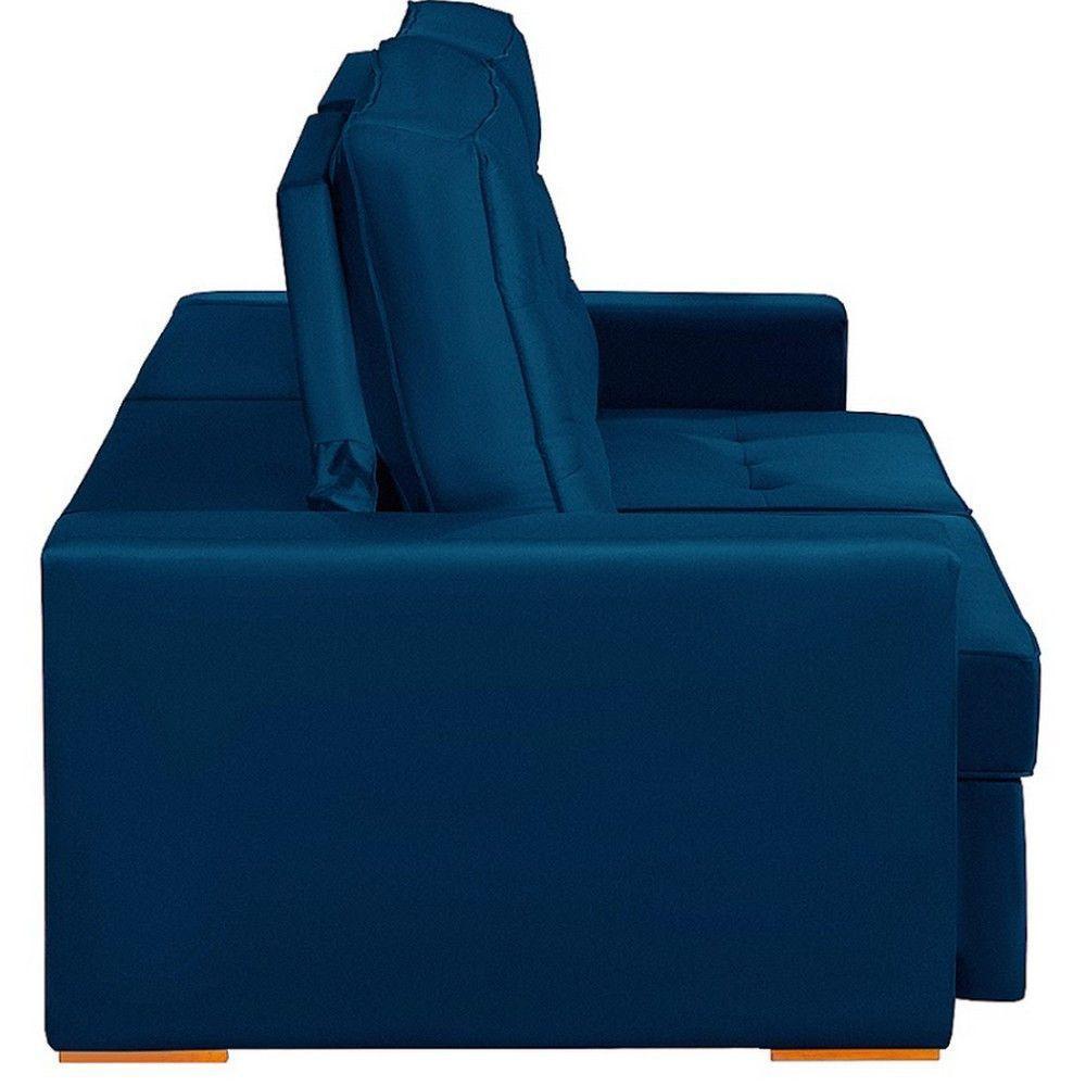 Sofá Modular 5 Lugares 2.50M Retrátil E Reclinável Azul - 2