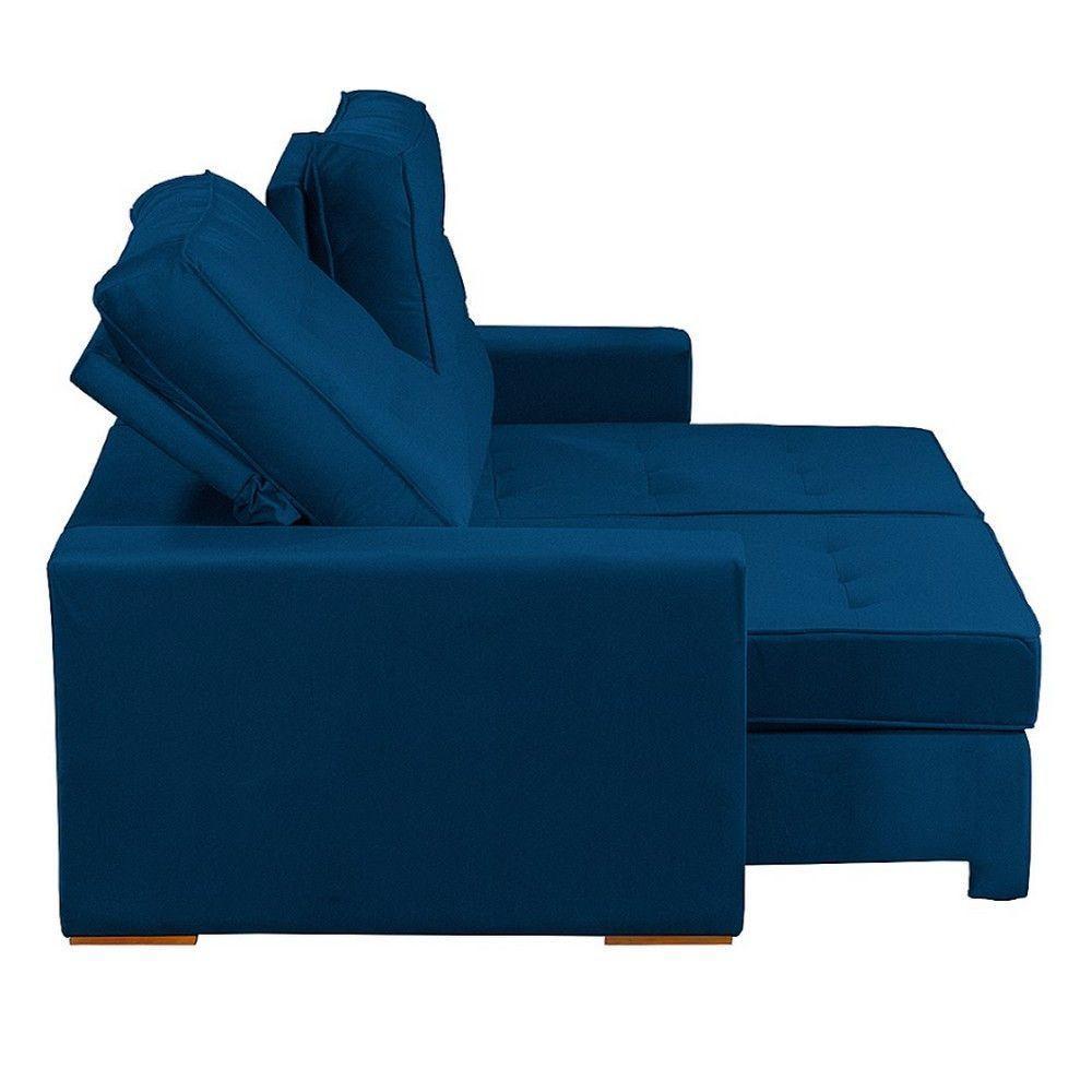 Sofá Modular 5 Lugares 2.50M Retrátil E Reclinável Azul - 8
