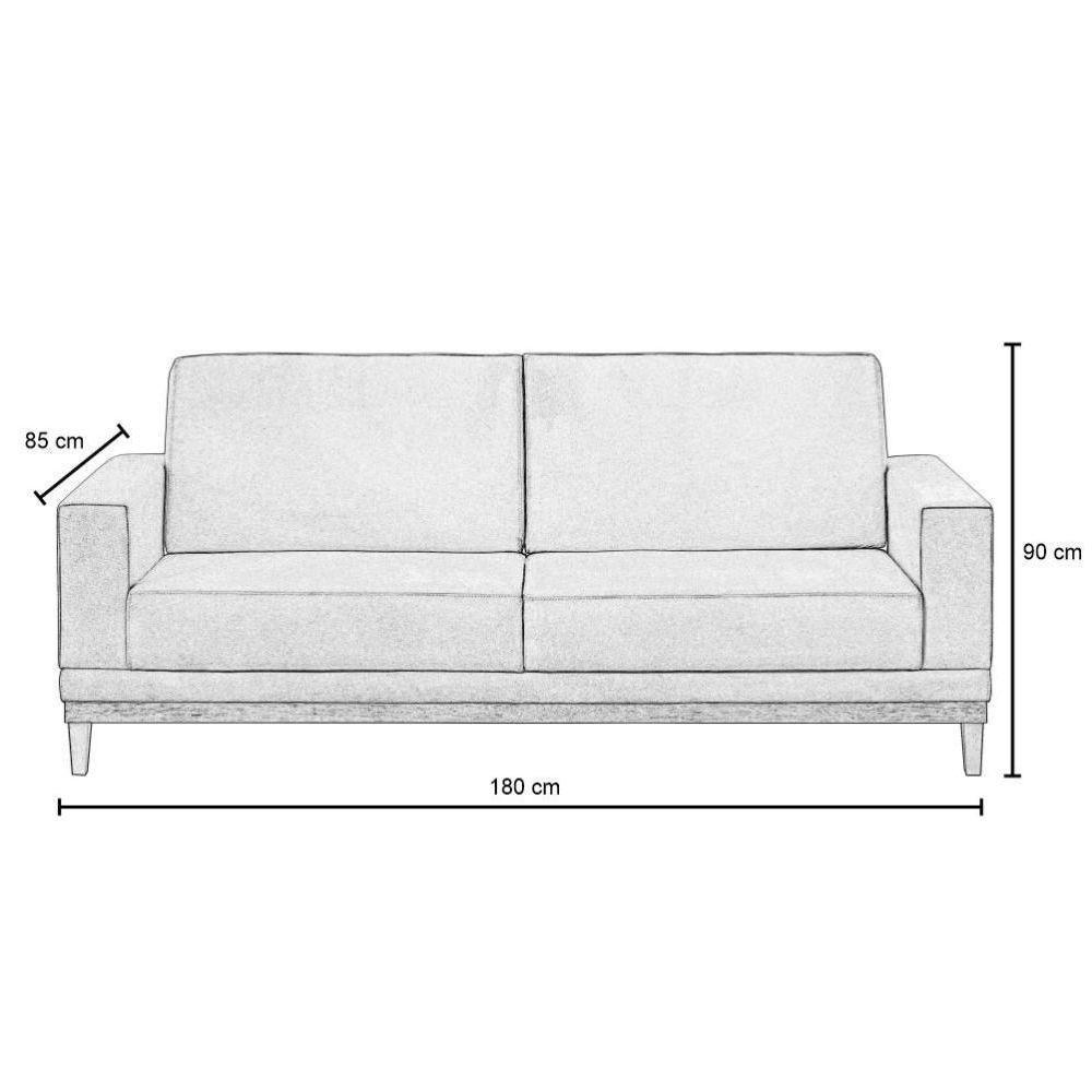 Sofá Kayrós 180cm 3 Lugares D05 Suede Cinza - Mpozenato - 2