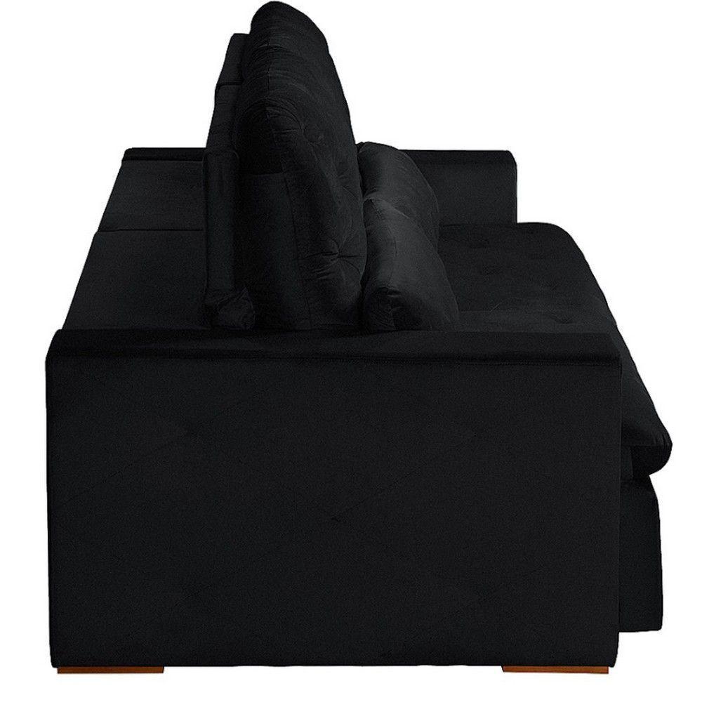 Sofá Modular 5 Lugares 2.50M Retrátil E Reclinável Preto - 7
