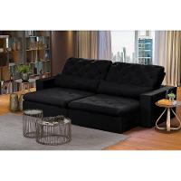 Sofá Modular 5 Lugares 2.50M Retrátil E Reclinável Preto - 1