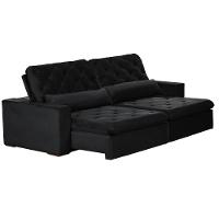 Sofá Modular 5 Lugares 2.50M Retrátil E Reclinável Preto - 8