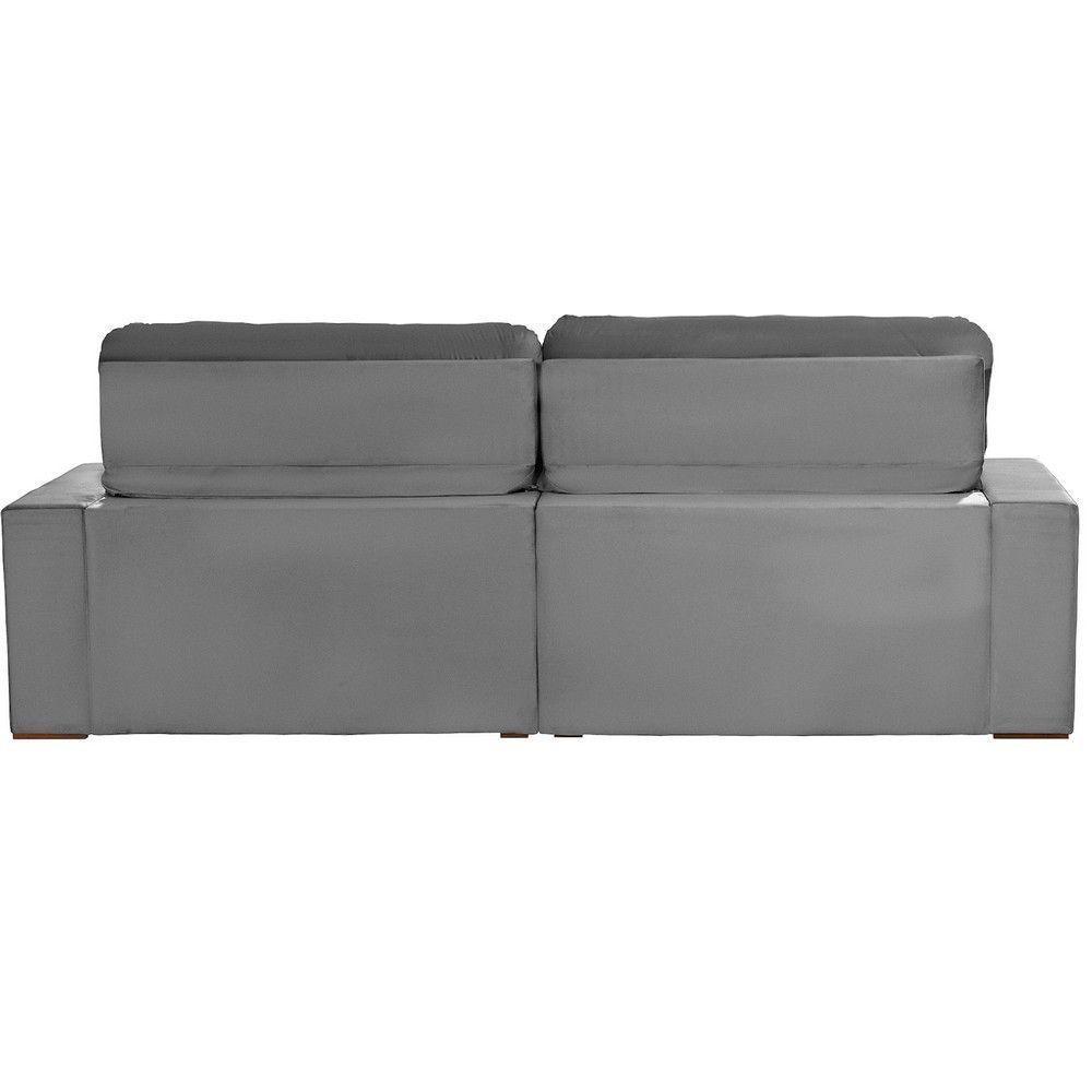 Sofá 6 Lugares Modular 2.90M Retrátil E Reclinável Cinza - 4