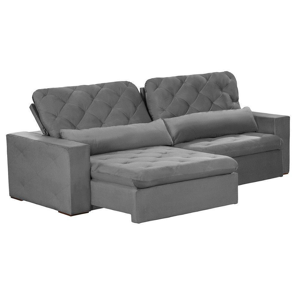 Sofá 6 Lugares Modular 2.90M Retrátil E Reclinável Cinza - 7
