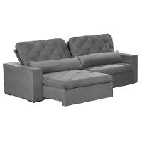 Sofá 6 Lugares Modular 2.90M Retrátil E Reclinável Cinza - 7