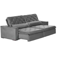 Sofá Modular 4 Lugares 2.30M Retrátil E Reclinável Cinza
