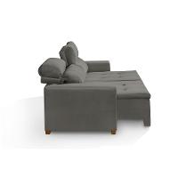 Sofá 3 Lugares 195cm Com Molas, Retrátil E Reclinável Cinza - 3