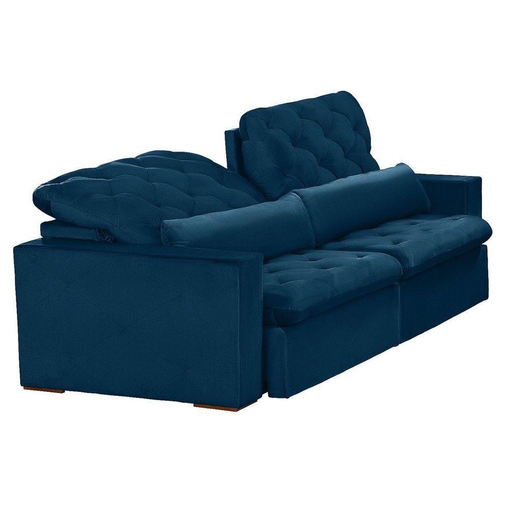 Sofá Modular 4 Lugares 2.30M Retrátil E Reclinável Azul - 4