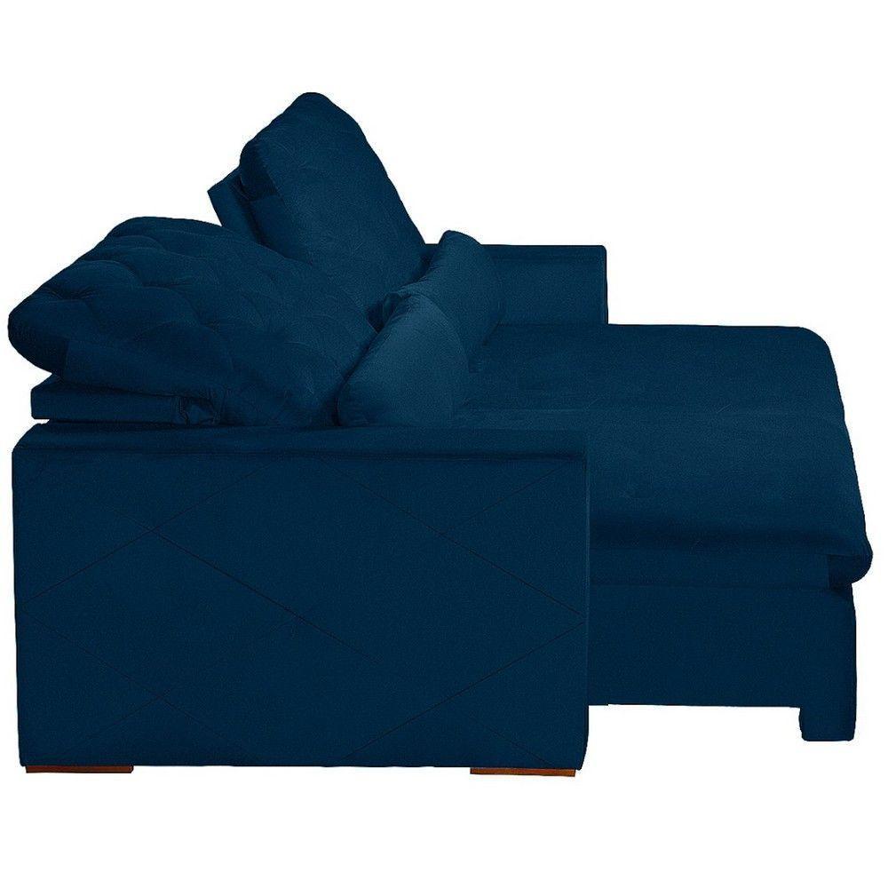 Sofá Modular 4 Lugares 2.30M Retrátil E Reclinável Azul - 7