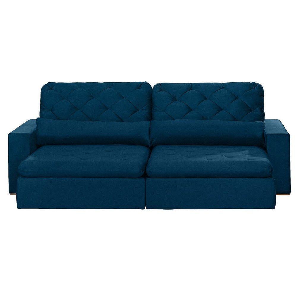 Sofá Modular 4 Lugares 2.30M Retrátil E Reclinável Azul - 10