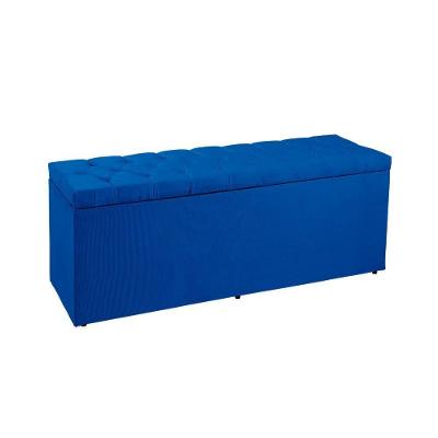 Recamier Sofá Baú Madrid 1,40 Cm Suede Azul Marinho