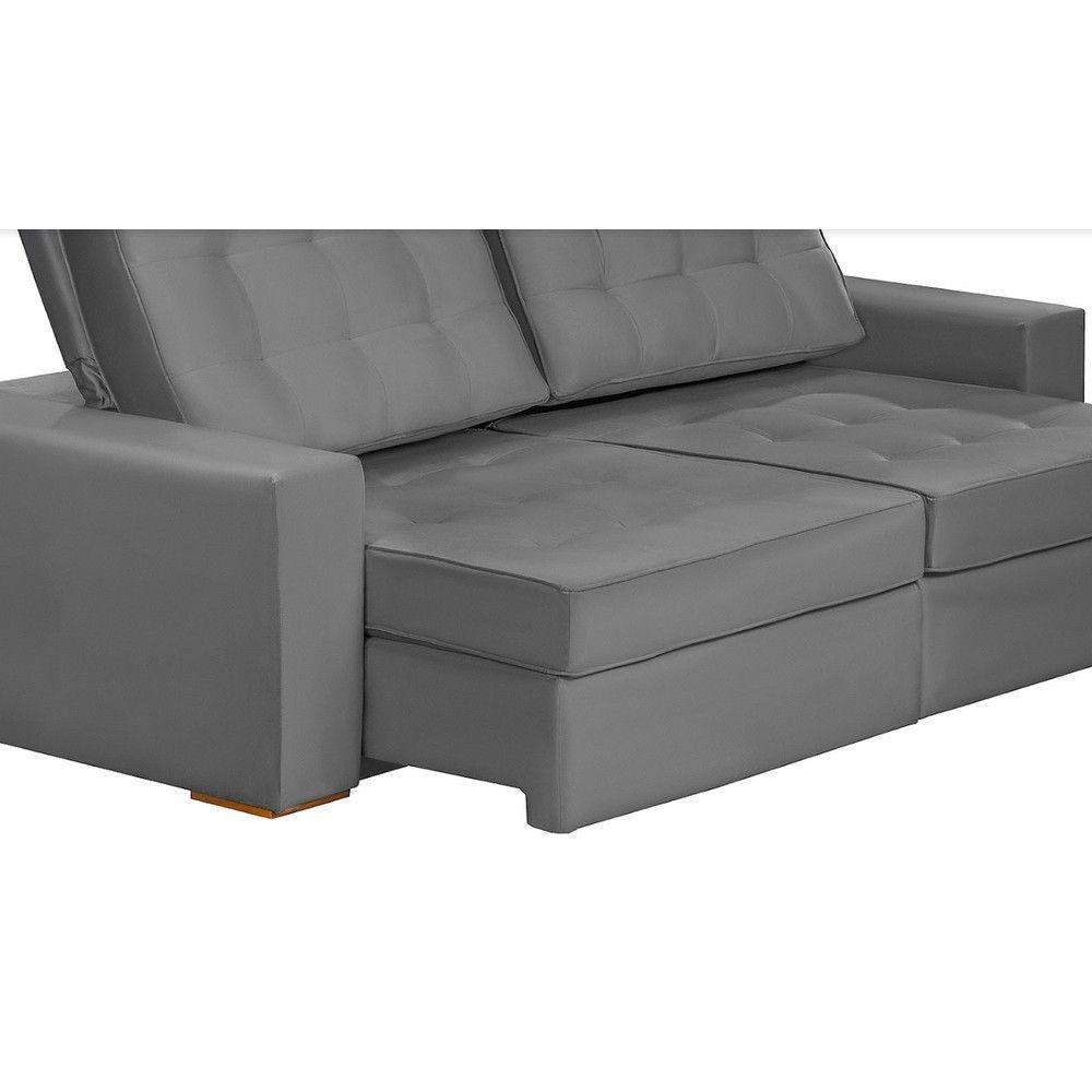 Sofá Modular 5 Lugares 2.50M Retrátil E Reclinável Cinza - 6