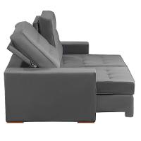 Sofá Modular 5 Lugares 2.50M Retrátil E Reclinável Cinza - 5