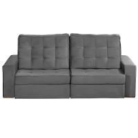 Sofá Modular 5 Lugares 2.50M Retrátil E Reclinável Cinza - 10