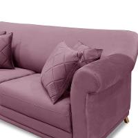 Sofá 160cm 2 Lugares Com 4 Almofadas Veludo Uva - 3