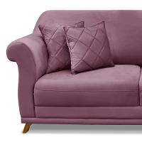 Sofá 200cm 3 Lugares Com 4 Almofadas Veludo Uva - 3