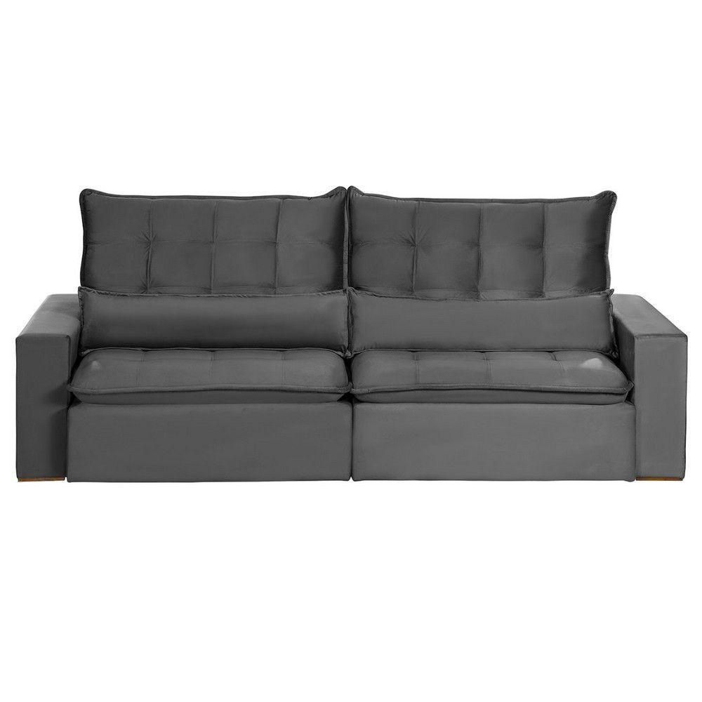 Sofá Modular 4 Lugares 2.30M Retrátil E Reclinável Cinza - 10