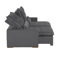 Sofá Modular 4 Lugares 2.30M Retrátil E Reclinável Cinza - 7