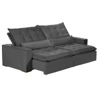 Sofá Modular 4 Lugares 2.30M Retrátil E Reclinável Cinza - 8