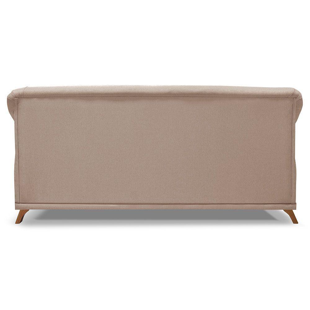 Sofá 2 Lugares 1,80m Vênus Linho Pés Castanho Areia - 5