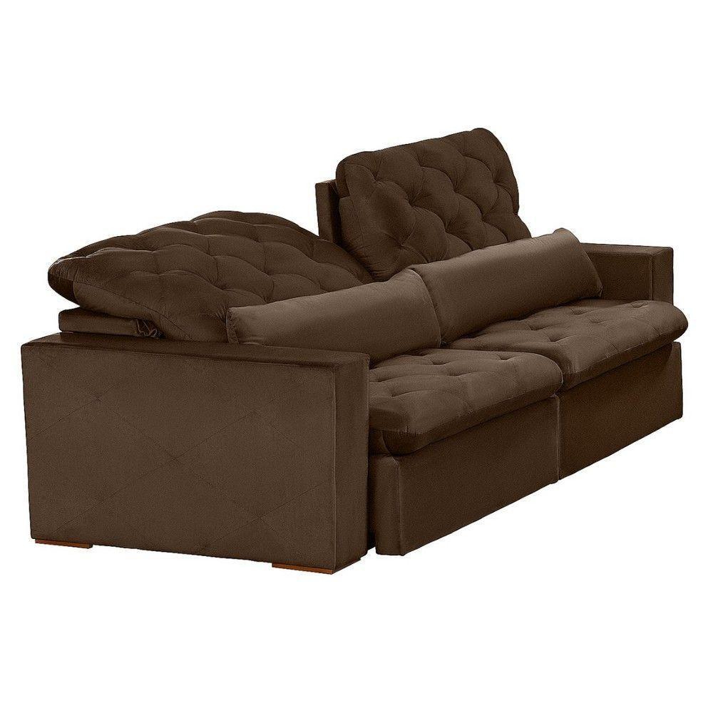 Sofá Modular 4 Lugares 2.30M Retrátil E Reclinável Marrom - 3