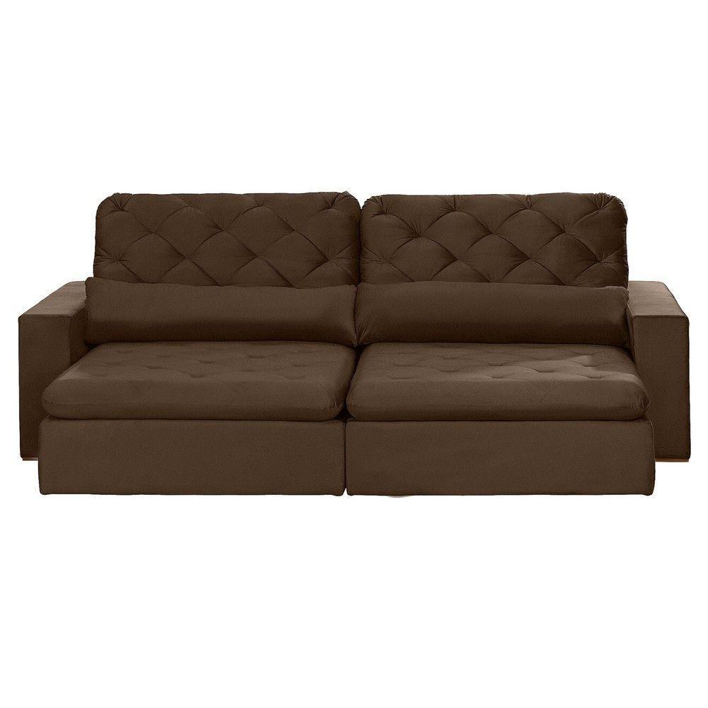Sofá Modular 4 Lugares 2.30M Retrátil E Reclinável Marrom - 9