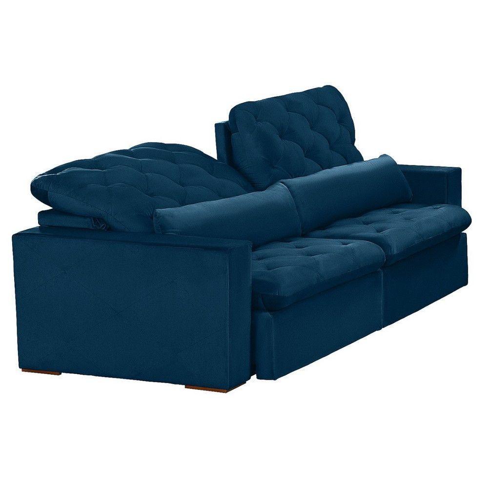 Sofá Modular 5 Lugares 2.50M Retrátil E Reclinável Azul - 5