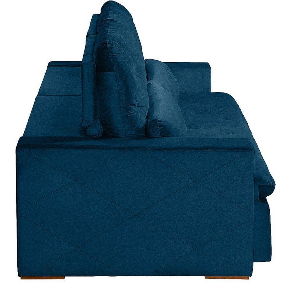 Sofá Modular 5 Lugares 2.50M Retrátil E Reclinável Azul - 6