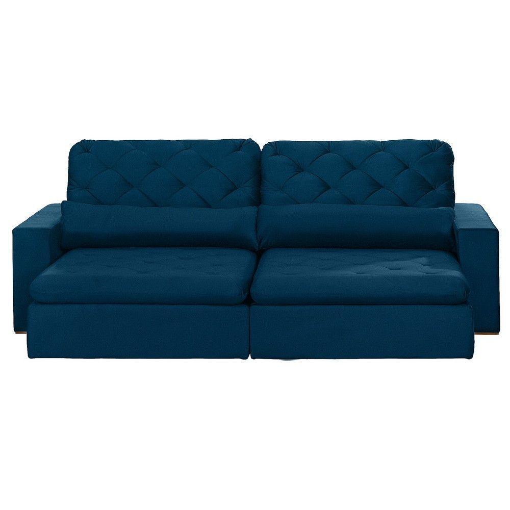 Sofá Modular 5 Lugares 2.50M Retrátil E Reclinável Azul - 10