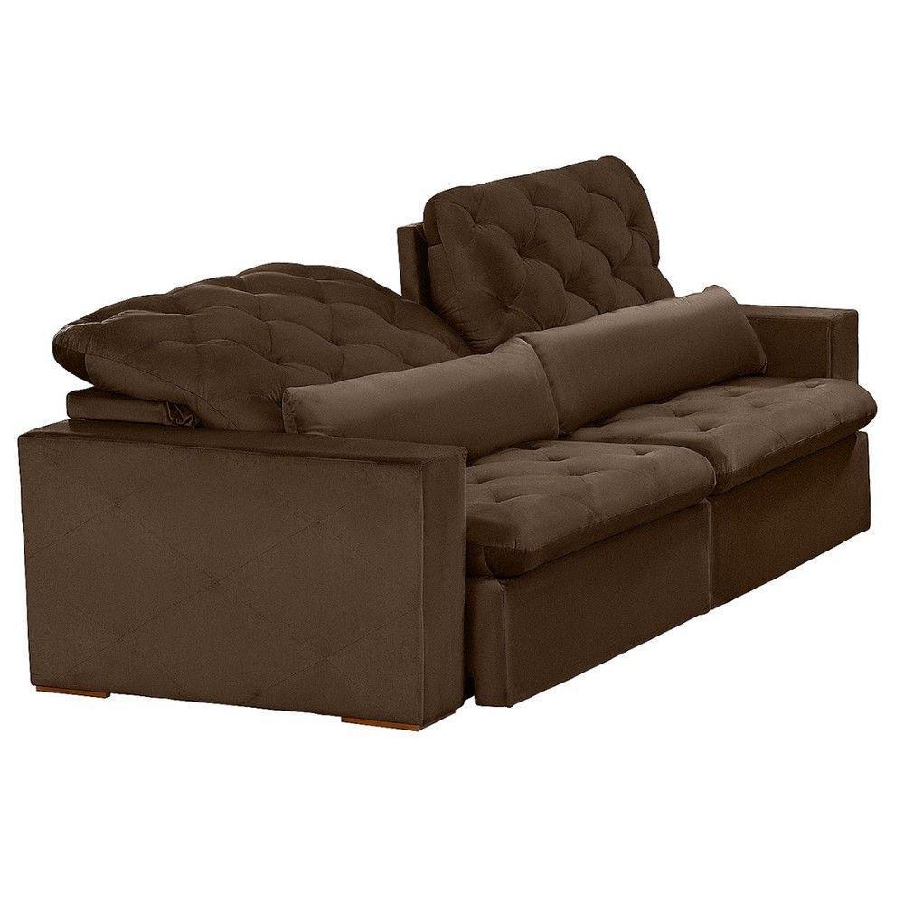 Sofá 6 Lugares Modular 2.90M Retrátil E Reclinável Marrom - 4