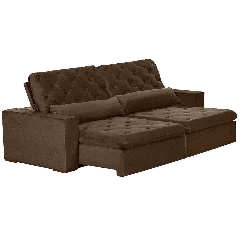 Sofá 6 Lugares Modular 2.90M Retrátil E Reclinável Marrom - 7