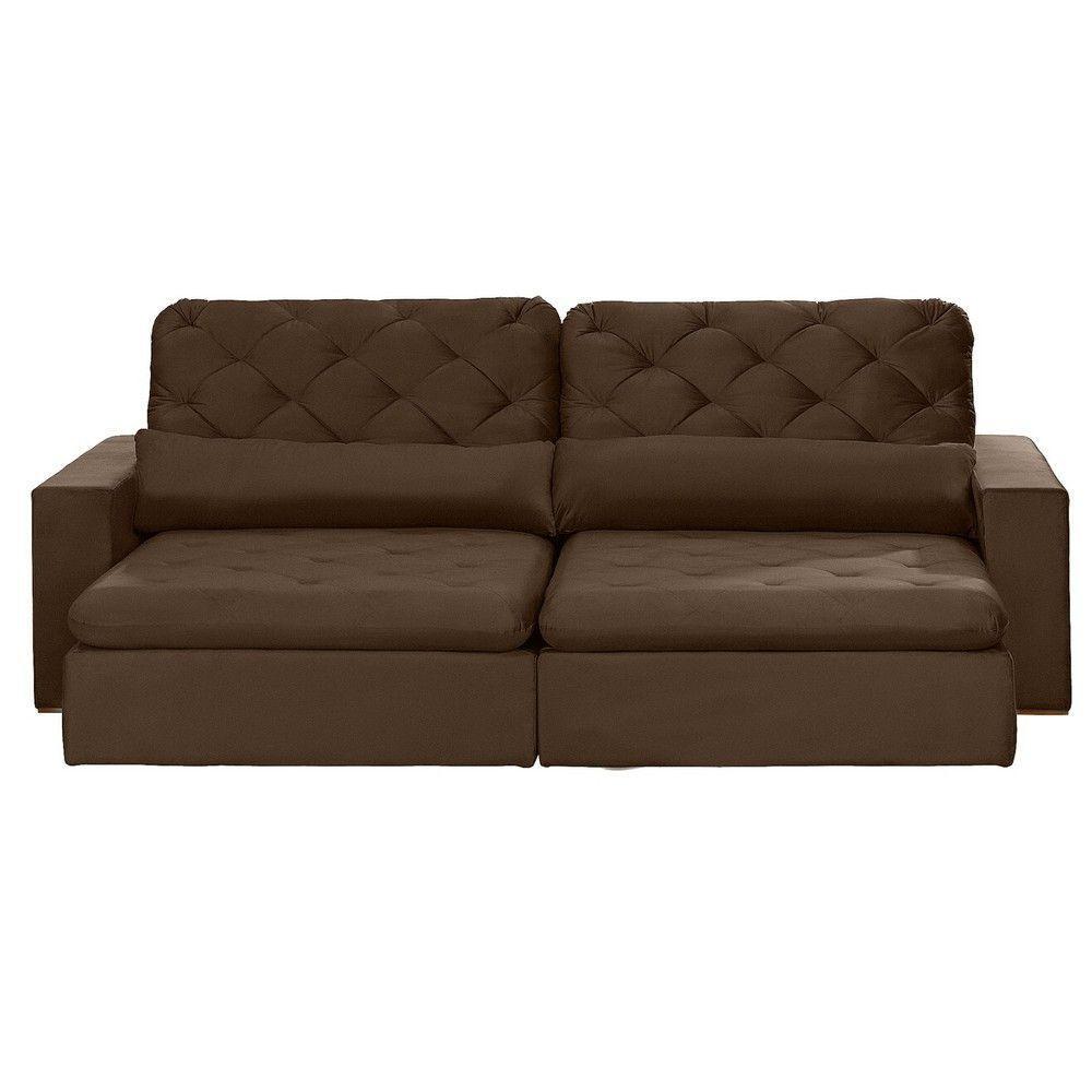 Sofá 6 Lugares Modular 2.90M Retrátil E Reclinável Marrom - 9