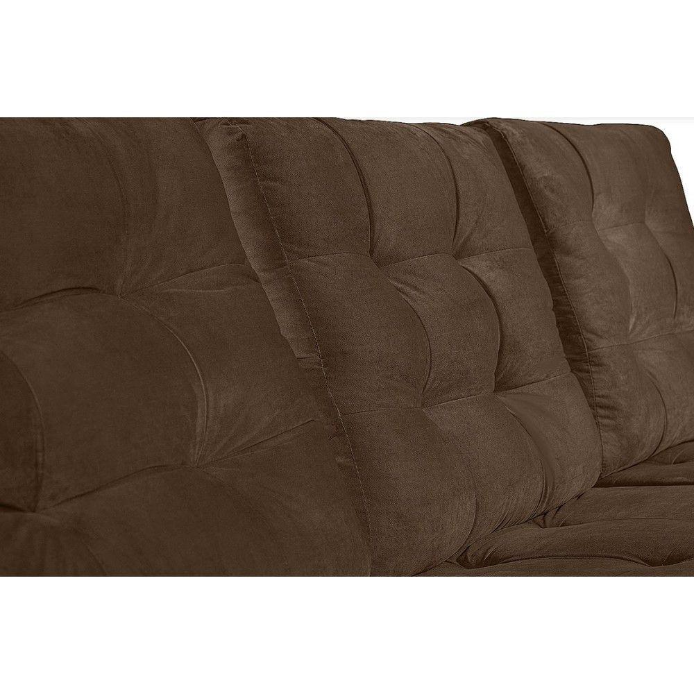 Sofá Modular 6 Lugares 3.05M Retrátil E Reclinável Marrom - 4