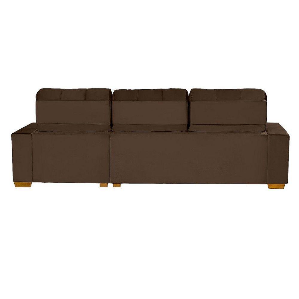 Sofá Modular 6 Lugares 3.05M Retrátil E Reclinável Marrom - 5