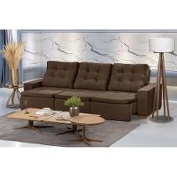 Sofá Modular 6 Lugares 3.05M Retrátil E Reclinável Marrom - 1