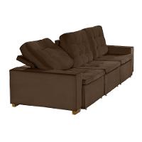 Sofá Modular 6 Lugares 3.05M Retrátil E Reclinável Marrom - 2