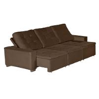 Sofá Modular 6 Lugares 3.05M Retrátil E Reclinável Marrom - 8