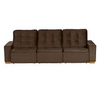 Sofá Modular 6 Lugares 3.05M Retrátil E Reclinável Marrom - 10