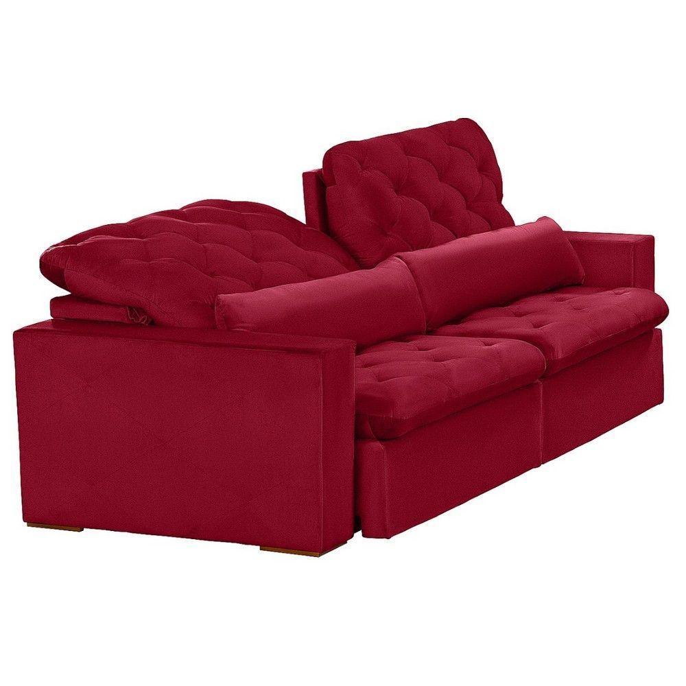 Sofá Modular 6 Lugares 2.90M Retrátil E Reclinável Vermelho - 2