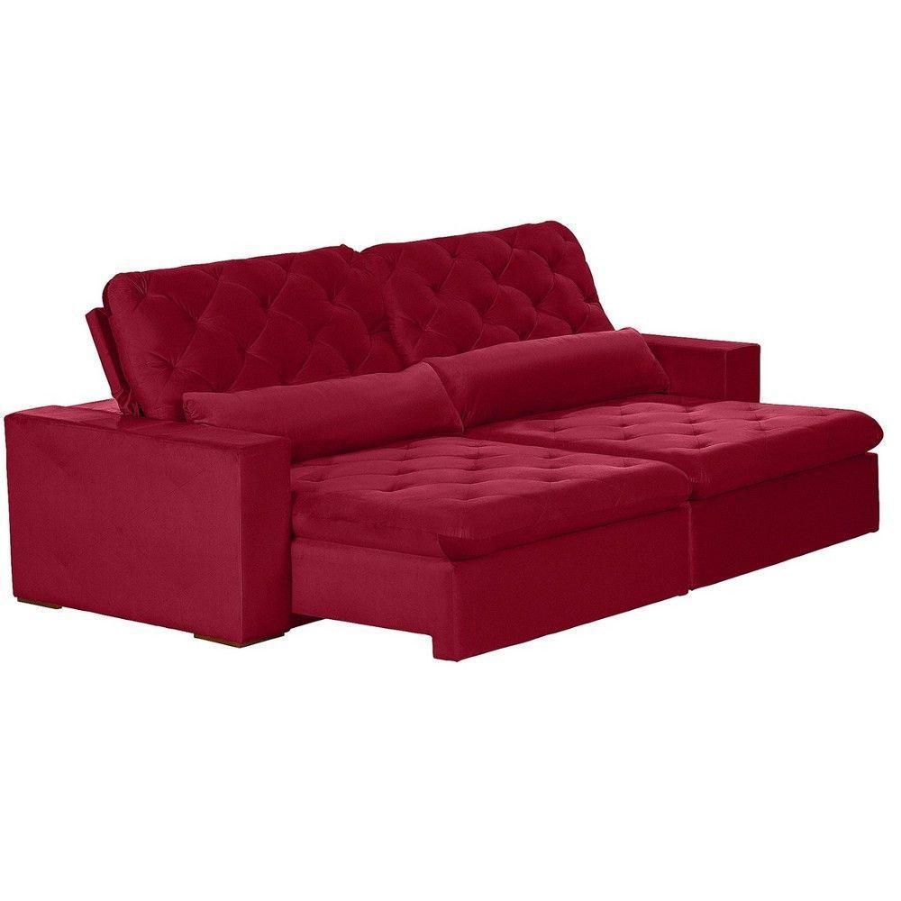 Sofá Modular 6 Lugares 2.90M Retrátil E Reclinável Vermelho - 5