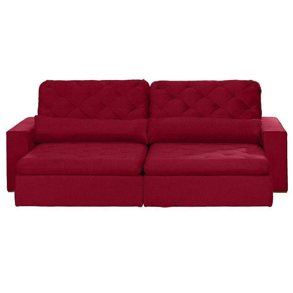 Sofá Modular 6 Lugares 2.90M Retrátil E Reclinável Vermelho - 8