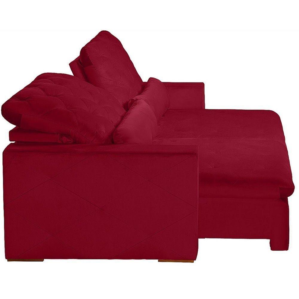 Sofá Modular 6 Lugares 2.90M Retrátil E Reclinável Vermelho - 9