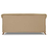 Sofá 2 Lugares 1,60m Vênus Linho Dourado Pés Castanho - 5