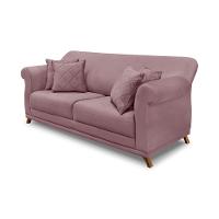 Sofá 160cm 2 Lugares Com 4 Almofadas Veludo Lilás - 1